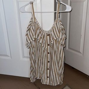 Maurices top white w orange& blk stripes size 2